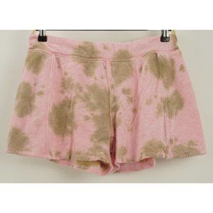 New Chaser Fleece Cotton Cashmere Blend Sweat Shorts Women's Size M Pink Tie Dye